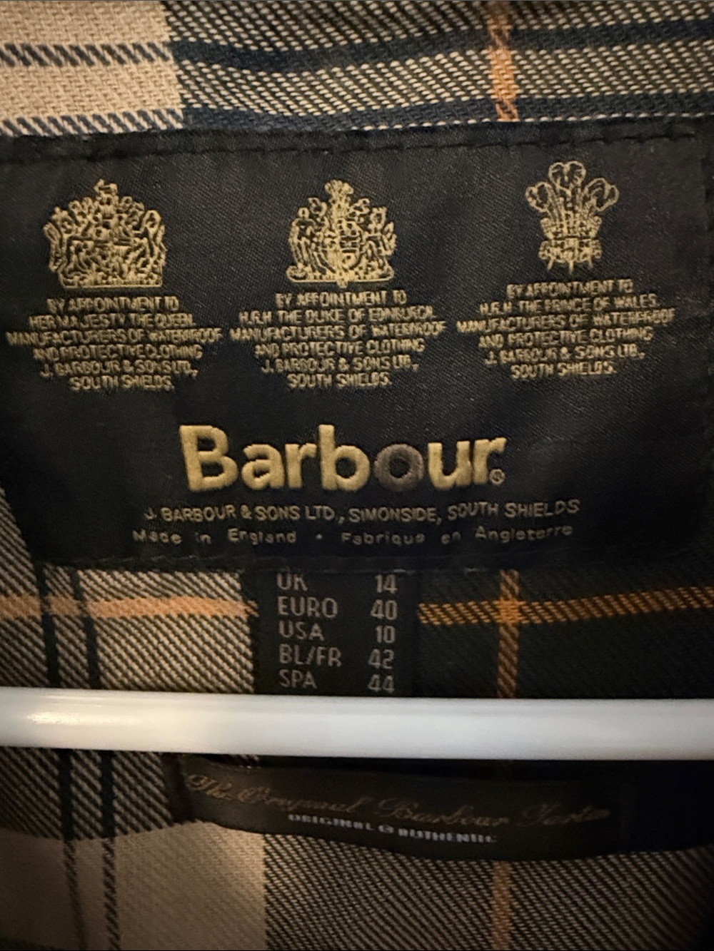 Barbour Dark Green Waxed Cotton Coat with Brown Corduroy Collar - Picture 2 of 8